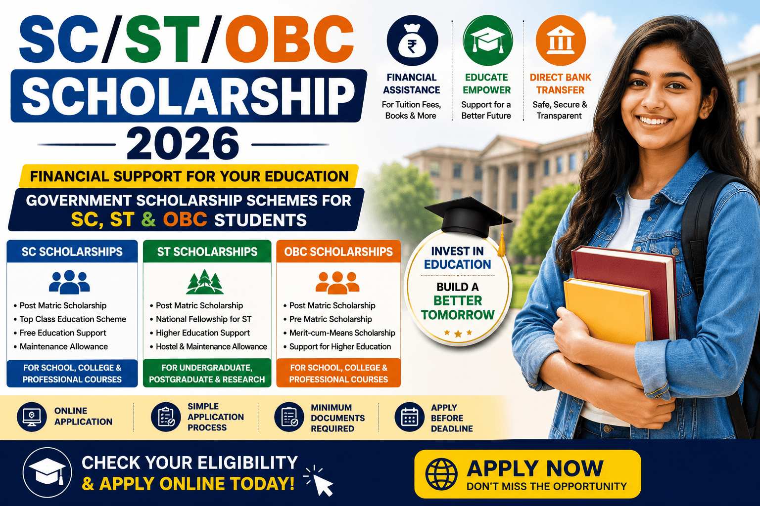 SC/ST/OBC Scholarship Schemes 2026